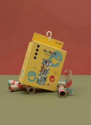 Produktbild von CLEOLEO Stapelturm Bunte Holzbausteine zum Stapeln & Spielen–Motorikspielzeug