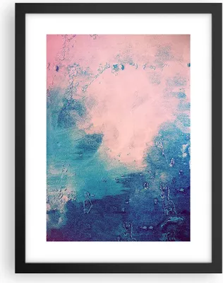 Produktbild von Gerahmtes Poster - Schwarzer Rahmen - Abstraktion Rosa Blau - 30x40 cm - Wand Bild - Wanddeko - Wandbilder - Kunstposter - Wandposter - Bilderrahmen - Bilder - Kunstdruck - P2BPA30x40-4856
