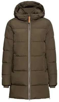 Zdjęcie produktu dla Puchowa kurtka damska marki camel active, wykonana z recyklingowanego poliestru, w kolorze ciemnego khaki