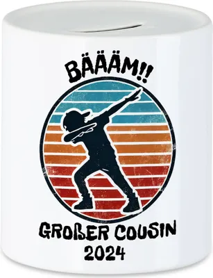 Produktbild von Bääm! Großer Cousin 2024 Spardose Ankündigung Dab Geburt Nachwuchs Schwangerschaft