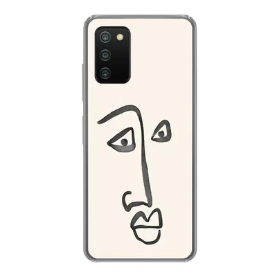 Produktbild von MuchoWow® Handyhülle Schutzhülle Hülle für Samsung Galaxy A03s Gesicht - Augen - Strichzeichnung Silikon Softcase Handy Hülle - Schutz