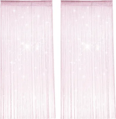 Obrázok produktu pre Nitkové záclony 100 x 200 cm, ružová, polyester, dekorácia dverí