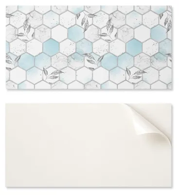 Image de Panneau décoratif en vinyle adhésif, dimensions 120x60 cm, motif hexagonal