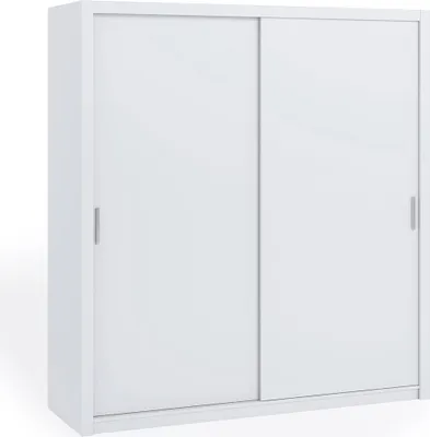 Produktbild von Schiebetürenschrank Zenit 200 cm, Schlafzimmerschrank, Schwebetürenschrank, Schrank (Farbe: Weiß, ohne Spiegel)