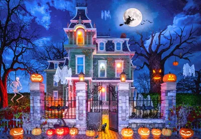 Zdjęcie produktu dla Puzzle Bluebird Dom na Halloween - 1000 elementów Rätselspaß