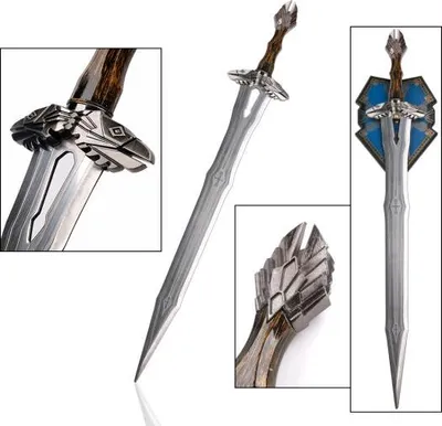 Produktbild von Thorin Eichenschild Schwert Regal Sword inspiriert aus The Hobbit, Edelstahlklinge 93 cm, dekoratives Sammlerschwert mit Wandhalterung  JT6055
