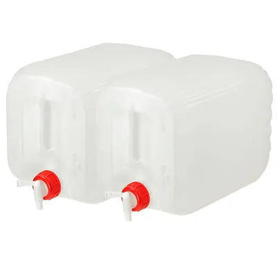 Produktbild von Wasserkanister 2er Set, je 10 Liter, Trinkwasserkanister mit Deckel und Auslaufhahn
