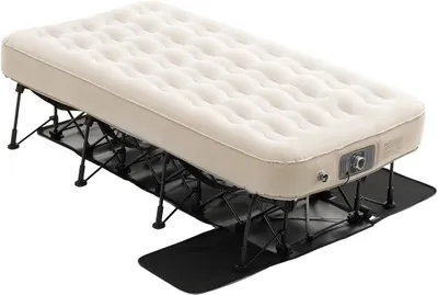 Produktbild von Luftmatratze mit Rahmen 1885x1050x580 mm, aufblasbares Campingbett für eine Person mit integrierter Pumpe, tragbare Luftbetten für bis zu 136 kg, aufblasbares Bett für Gäste beim Camping und Reisen