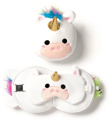 Produktbild von Puckator - Poduszka podróżna z opaską na oczy Relaxeazzz Unicorn premium