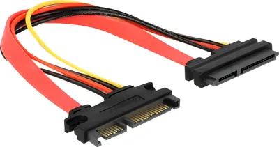 Zdjęcie produktu dla DELOCK SATA-Verl. SATA 22pin -> SATA 22pin St/Bu 0.20m rot
