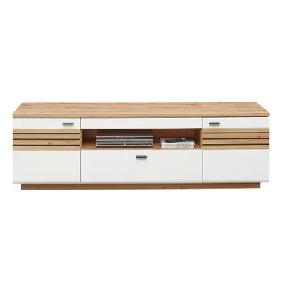 Produktbild von TV-Lowboard 190cm breit, weiß mit Eiche, FALLON-55