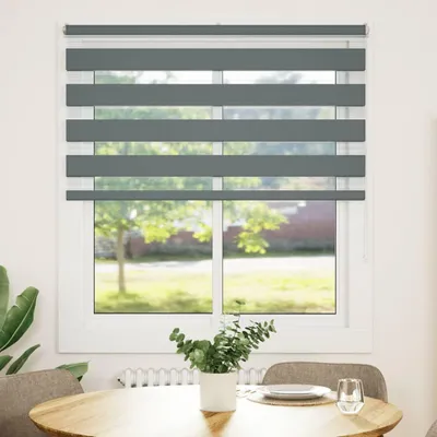 Produktbild von vidaXL Doppelrollo Dunkelgrau 125x150 cm Stoffbreite 120,9 cm Polyester