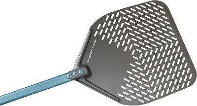 Imagen del producto de Silecomplaza GIMETAL: Pala para pizza de aluminio anodizado, rectangular, dimensiones: 33 x 33 cm, mango: 60 cm