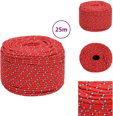 Produktbild von vidaXL Bootsseil Rot 8 mm 25 m Polypropylen -  Seile