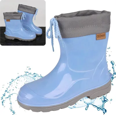 Produktbild von LEMIGO KIMMY Kindergummistiefel mit Bindung - wasserdichte Regenstiefel mit rutschfester Sohle, blau 28 EU