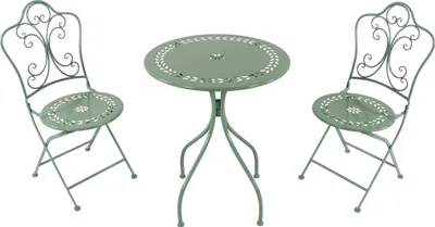 Produktbild von AXI Marilou Bistroset 3-teilig aus Metall in Pastellgrün | Bistrotisch mit 2 Stühlen | Bistro Gartenmöbel Set für Garten / Balkon / Terrasse |