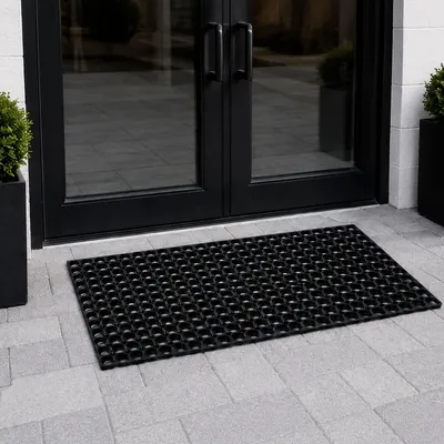 Drainage-Vloermat 80x120 cm, rutschfest, schwarz, Gummi