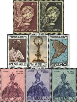 Produktbild von Briefmarken Vatikanstadt 1968 Mi 536-543 (kompl.Ausg.) Jahrgang 1968 komplett postfrisch Flugpost