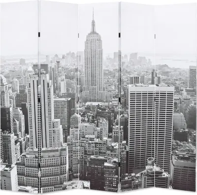 Produktbild von Raumteiler klappbar 200 x 170 cm New York bei Tag Schwarz-Weiß