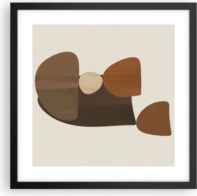 Produktbild von Gerahmtes Poster - Schwarzer Rahmen - Abstraktion Braun Minimalismus - 40x40 cm - Wand Bild - Wanddeko - Wandbilder - Wandposter - Bilderrahmen - Bilder - Kunstdruck - Wandbild - P2BAC40x40-4212