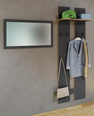 Produktbild von VCM Holz Garderoben-Set | Dielenmöbel | Maße pro Paneel: H. 170 x B. 57 x T. 20 cm | pro Paneel 4 Haken | praktische Hutablage - Salia L