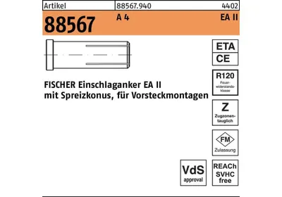 Produktbild von Fischer 48411, Anker mit Gewinde, Beton, Stahl, M8, 1 cm, 30 mm