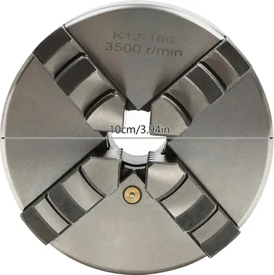 Obrázok produktu pre Samocentrovacie skľučovadlo – 4 čeľuste – 100 mm – manuálne – pre CNC a obrábacie stroje – strieborné