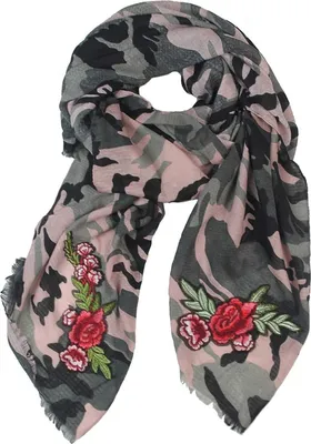 Produktbild von Glamexx24 Damen Schal Halstuch Kopftuch Einhorn Anker Muster Stola für Frühling Sommer Ganzjährig-Farbe: Schwarz