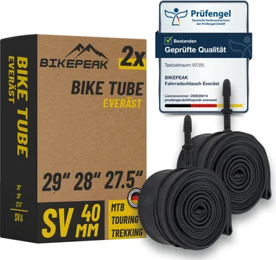 Produktbild von BikePeak 2x Fahrradschlauch Everäst MTB 29 Zoll SV40mm 40/62-584/635 - 2er Set