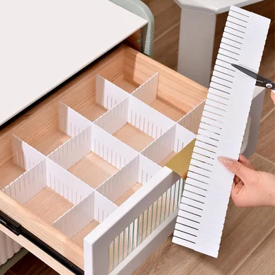 Schubladenteiler 10er Set 37x11 cm verstellbar PP weiß