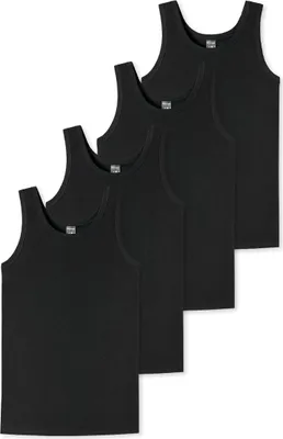 Produktbild von Schiesser 4er Pack Teens Boys 95/5 Baumwolle Unterhemd / Tanktop Hochwertige Baumwolle für hohen Tragekomfort, Elastischer Stoff sorgt für optimale Bewegungsfreiheit, Schlichtes Design perfekt für den Alltag
