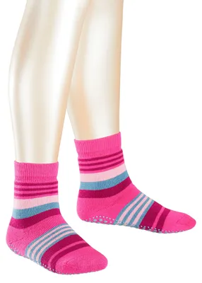 Produktbild von FALKE Kinder Stoppersocken Irregular Stripe Catspads, 90% Baumwolle, 1 Paar, Ros