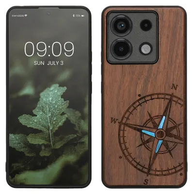 Produktbild von kwmobile Handyhülle für Xiaomi Redmi Note 13 Pro 5G / Poco X6 5G Hülle Holz - Case mit TPU Bumper - Stoßfestes Hardcase - Schutzhülle Cover in