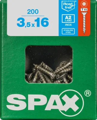 Produktbild von Spax Universalschrauben 3.5 x 16 mm TX 15 - 200 Stück Edelstahl