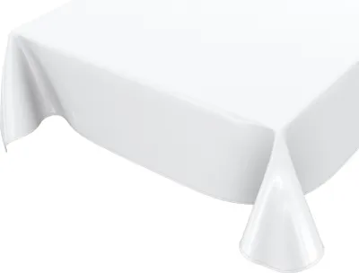 Produktbild von Tischdecke Wachstuch PVC abwaschbar Einfarbig Weiß 160x140cm Band