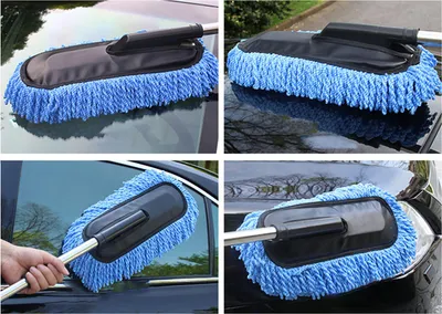 Produktbild von Autowaschbürste, ausziehbarer Mikrofaser-Waschmopp mit langem Griff, multifunktionales Staubreinigungswerkzeug