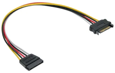 Produktbild von InLine Strom Verlängerung intern, SATA Stecker / Buchse, 0,30m, 0,3 m, Stecker, Buchse, Mehrfarbig, 300 mm, 18 g