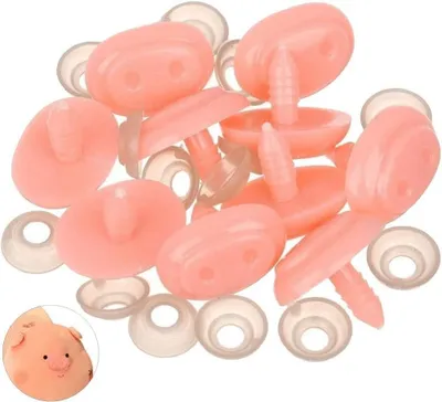 Immagine prodotto di Nasini di plastica a forma di maialino - Accessori per animali - Materiale per creare bambole - Plastica sicura - 10 pezzi - Neri