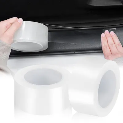 Produktbild von Auto Einstiegsleisten Schutzfolie 5cm x 10m Transparent Carbon 2 Stück