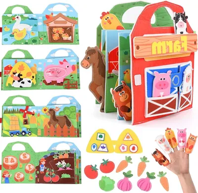 Productafbeelding van Stil Boek - Activity Board - Leren en Ontwikkelen - Montessori Geïnspireerd - 280 gram - Boerderij Thema