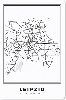 Produktbild von MuchoWow® Mauspad Mousepad Schwarz und weiß - Deutschland - Karte - Stadtplan - Leipzig 40x60 cm - Mousepads - Maus Mat - Pad - Mausunterlage - Schreibtisch Accesoire