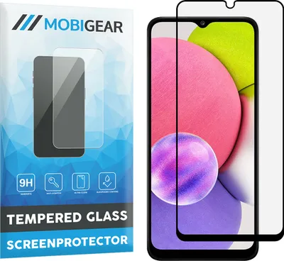 Produktbild von Mobigear Premium  Samsung Galaxy A03s Panzerglas Gehärtetes Glas Displayschutz - Hüllenfreundlich - Schwarz