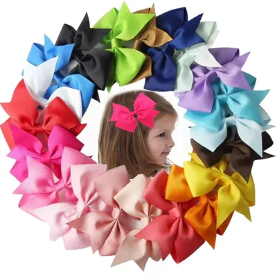 Produktbild von 20 Stück Haarspangen mit Schleife für Mädchen, Kinder-Haarspangen mit Krokodilklemme, Party-Haaraccessoires (Farbe zufällig)