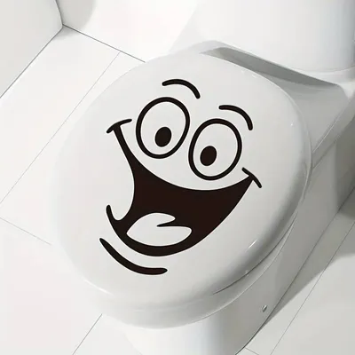 Produktbild von GKA WC Deckel Aufkleber Smile lächelndes Gesicht Toilettendeckel Tattoo selbstklebend Toilette Toilettendeckelaufkleber Katze Kätzchen