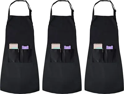 Produktbild von Joejis Schwarze Schürze 3er-Pack Küchenschürze Unisex-Kochschürze im Restaurant, Café oder bei Catering-Events