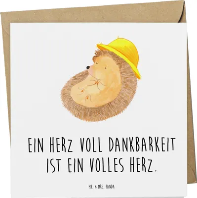 Produktbild von Mr. & Mrs. Panda Grußkarte Herz Dankbarkeit Erntedankfest - Weiß - Geschenk, Familie, Freunde, Feiertag, Geschenke, doppelkarte, Beziehungen, unvergessliche Momente