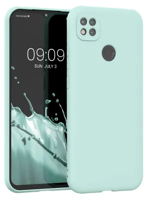 Produktbild von kwmobile Hülle kompatibel mit Xiaomi Redmi 9C Hülle - gummierte TPU Silikon Handyhülle - Schutzhülle für kabelloses Laden - Case in Cool Mint