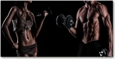 Produktbild von Tulup® Leinwandbild - 120x60 cm - Wandkunst - Drucke auf Leinwand - Leinwanddruck - Sport - Schwarz - Bodybuilding