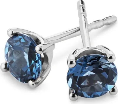 Produktbild von Orolino Ohrringe 585/- Gold 1,4cm weiß Blautopas beh. blau 067320124