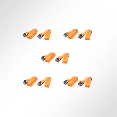 Produktbild von 10x Spanngurt Klemmschloss 2,5m lang 25mm breit orange Befestigungsriemen